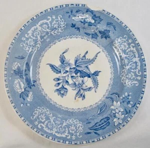 Copeland Spode Camilla Salad Plate Blue Transferware Scalloped Edge (O) AS IS - Picture 1 of 6