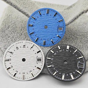 Relojes mecánicos esfera ondulada de agua de 28,5 mm esfera hágalo usted mismo sin luminosidad para NH34/NH35 - Imagen 1 de 7