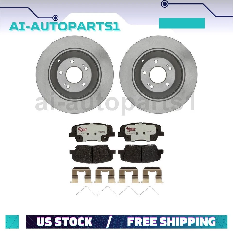 Kit de rotores de freno trasero y pastillas de freno para Hyundai Santa Fe 2017 2018 Foto 1 de 4