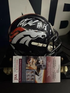 Signed KJ Hamler Denver Broncos Mini Helmet JSA Penn State Bills Colts - Picture 1 of 4