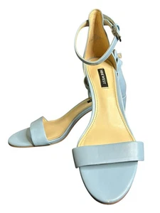 Sandalias de tacón Nine West con correa al tobillo punta abierta para mujer talla 8,5 M zapatos azules - Imagen 1 de 13