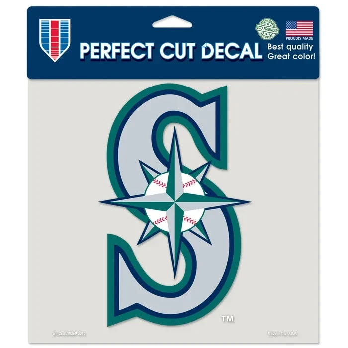 SEATTLE MARINERS PERFECT CUT DECAL 8"X8" CORN HOLE WINDOWS MLB LICENSED WINCRAFT - Image 1 of 1