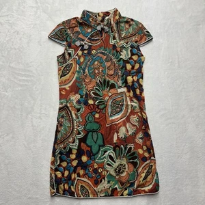 Chou Chou schickes Qipao Kleid Mädchen Gr. 120 (5T) Paisley Blumen Sommer Baumwolle - Bild 1 von 9