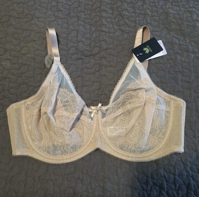 NUEVO Sujetador con aros figura completa retro elegante Wacoal 40D encaje 855186 tostadas desnudo Foto 1 de 4