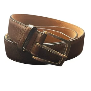 Saks Fifth Avenue Herren Gr. 38 Ledergürtel - Made in Italy mit silberner Schnalle - Bild 1 von 9