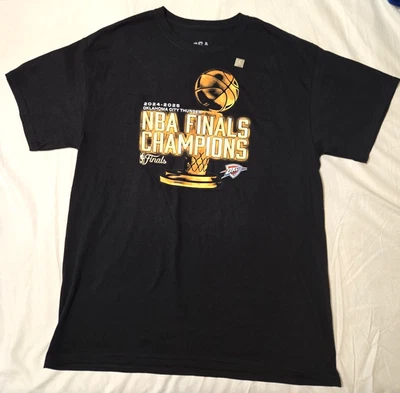 2024-2025 NBA FINALS CHAMPIONS OKC THUNDERS T-SHIRT- BLACK- LARGE - Image 1 of 4