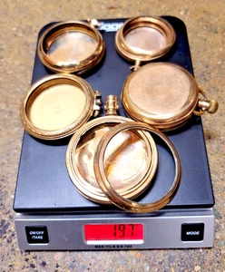 Lote 5 Estuches 25-10 Años Reloj Bolsillo Cara Abierta Lleno de Oro 197 Gr -18 16 S! - Imagen 1 de 4