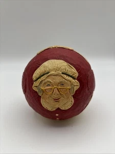 Briere Folk Art Pull Toy 1988 Mrs Santa Claus  Xmas Roly Poly Ball ONLY Signed - Picture 1 of 7