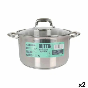 Topf mit Glasabdeckung Quttin Caesar Stahl ø 26 x 15,5 cm [2 Stück] - Bild 1 von 2