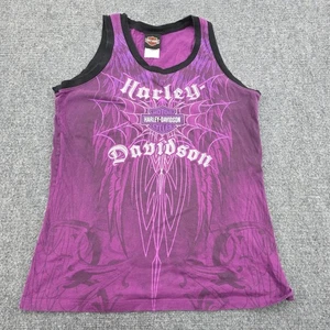 Harley Davidson Damen Purple Wings Graphic Tank Top Größe L Canada - Bild 1 von 7