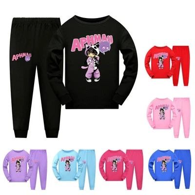 Aphmau Game Kids Girls Long Sleeve T-shirt Pajamas Pants Set Nightwear Sleepwear