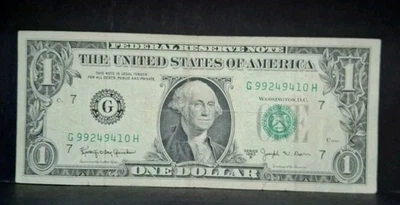 1963 G $1 Joseph Barr One Dollar Bill Federal Reserve Note Chicago  - Image 1 of 4