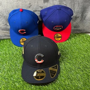 New Era Chicago Cubs MLB (Lot of 3) Fitted Hat Size 8 Baseball Cap Cooperstown - Picture 1 of 17