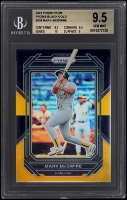 Panini Prizm Mark Mcgwire 2023 negro oro Prizm #208/5 BGS 9,5 gema como nueva Foto 1 de 2