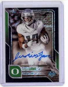 2025 Bowman Chrome U Justius Lowe 1st Black Shimmer Refractor Auto /10 Oregon - Bild 1 von 2