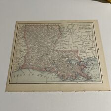 Rand, McNally & Co Antique 1901 Map Of Louisiana 7x6