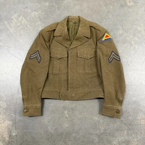 Vintage 40s WW2 Cropped Patches Ike Field Jacket Size 34S - Picture 1 of 7