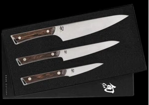 Juego de inicio de 3 piezas Shun Kanso 3,5"" Paring 6"" y cuchillo de chef de 8"" SWTS0351 - Imagen 1 de 1