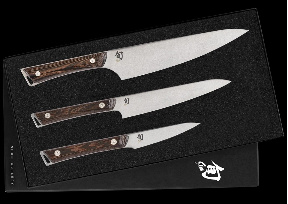 Shun Kanso 3.5" Paring 6" Utility & 8" Chef's Knife 3 PC Starter Set SWTS0351 - Imagem 1 de 1