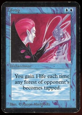 1993 MTG Magic the Gathering Card Alpha Lifetap Raw MP Gaming Card TCG - Image 1 of 2