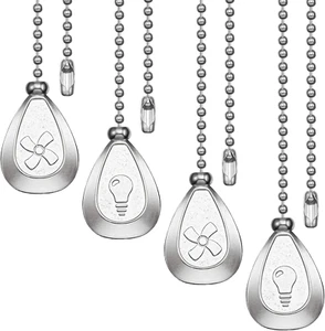 4 Pieces Ceiling Fan Pull Chain Extender Pull Chains Extension Fan Pull Chain Br - Picture 1 of 12
