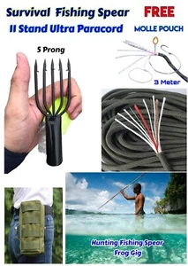 Hunting Harpoon Fishing Spear Molle Pouch & 11 In 1 Fire Starter Necklace - Picture 1 of 12