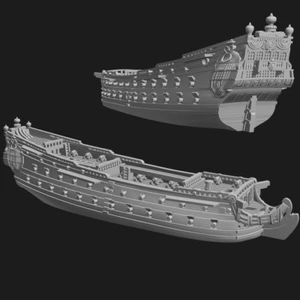 1/1200th French 3rd Rank Ship of the Line Le Brillant (64 guns), (1690-1719) - Foto 1 di 1