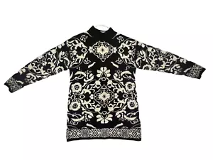 Cappagallo Damen Gr. M Pulloverkleid schwarz-weiß Motiv Print - Bild 1 von 7