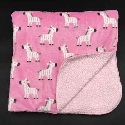 Just Born Baby Blanket Zebra Pink Sherpa - Image 1 of 4