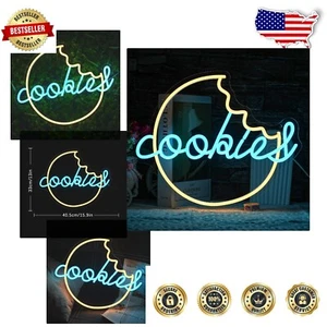 USB Powered Cookies Neon Sign – Adjustable Brightness LED Decor for All Spaces - Picture 1 of 9