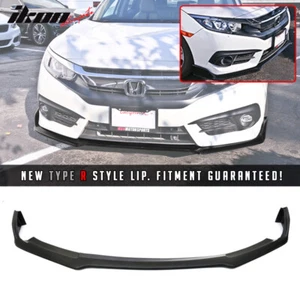 Fits 16-18 Honda Civic 10th Gen Non-Si Type R Style Front Bumper Lip Spoiler PU - Picture 1 of 7