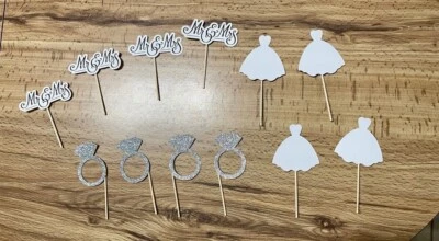 Wedding Bride bachelorette celebration Bride to be Cupcake Toppers Lot Of 12 - Image 1 of 4