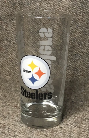 VINTAGE PITTSBURGH STEELERS NFL FOOTBALL GLASS DRINKING GLASS TUMBLER 14oz Cover