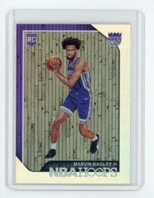 MARVIN BAGLEY III RC /199 - 2018-19 Panini NBA Hoops SILVER #258 Rookie KINGS - Image 1 of 2
