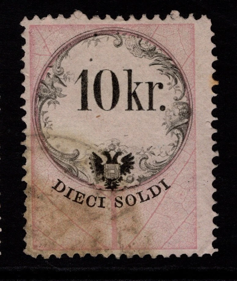 Lombardy Venetia 1863 10k Rose Used Perf 12 - S36248 - Image 1 of 1