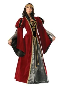 Queen Anne Medieval Royalty Lady Fancy Dress Up Halloween Deluxe Adult Costume - Picture 1 of 4
