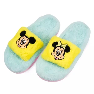 Disney Mickey and Minnie Mouse Fuzzy Slippers for Adults 5/6 - NEW - Picture 1 of 1