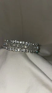 Coiled Bracelet With Rhinestones And Beads - Picture 1 of 5