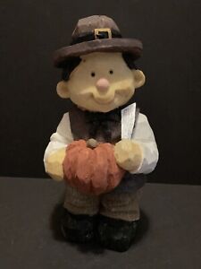 Pilgram Faux Wood Thanksgiving Figurine