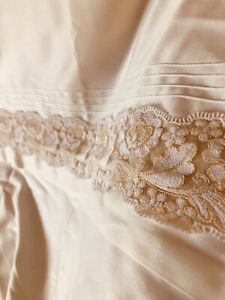 king size ivory duvet cover delicate lace trim heavy cotton