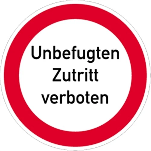 Zutrittsschild 'Durchgang Für Unbefugte Verboten' – Selbstklebend, 20x30 Cm, Kunststoff