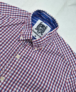 Austin Reed Men's Shirt Blue Red Check Long Sleeve Size Medium - Picture 1 of 12