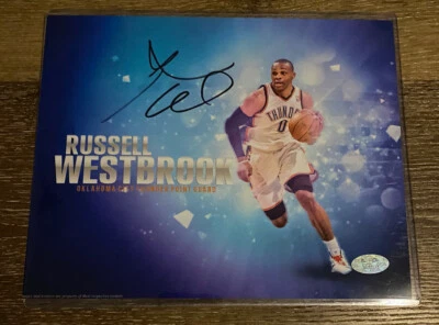 Foto autógrafa firmada por Russell Westbrook de la NBA de 8x10 certificado de autenticidad PSA Foto 1 de 3