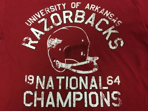 ARKANSAS RAZORBACKS 1964 Champions OFFICIALLY LICENSED T-SHIRT Brand New Cover