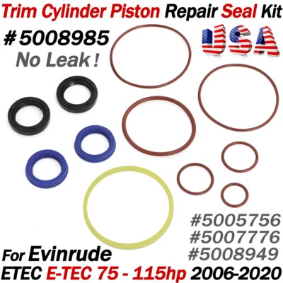 Trim & Tilt Piston Repair Seal Kit For Evinrude ETEC 75-115hp 2006-2020 5008985 - Image 1 of 4