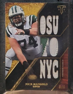 2014 Topps Triple Threads 2C Patch Nick Mangold 6/9 New York Jets - Picture 1 of 2