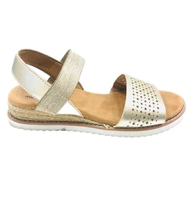 Sandalias Bobs by Skechers de espuma viscoelástica plataforma champán talla 7,5 ($) - Imagen 1 de 6