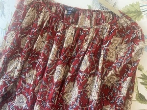 Top para mujer Chaps Ralph Lauren rojo floral gasa algodón talla XL cabaña romántica - Imagen 1 de 6
