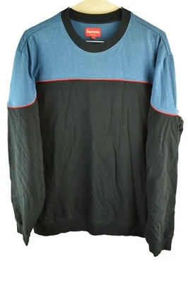 SUPREME Yoke Piping L/S Blue Sweatshirt size M Mens Crewneck Pullover Jumper - Image 1 of 4
