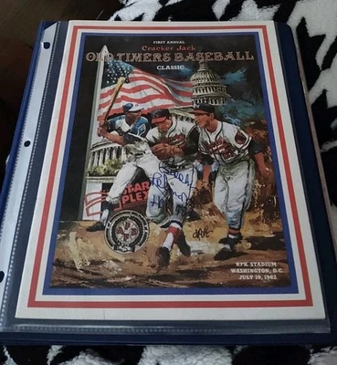  Cracker Jack Old Timers Baseball Classic Program Signed Brooks Robinson Auto - Image 1 of 3